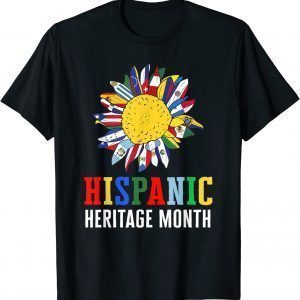 Hispanic Heritage Month Latino Counties Flags Sunflower Classic Shirt