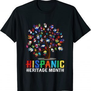 Hispanic Heritage Month Latino Countries Hand Flag Tree Root 2023 Shirt