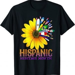 Hispanic Heritage Month National Latino Pretty Flower Flags Classic Shirt