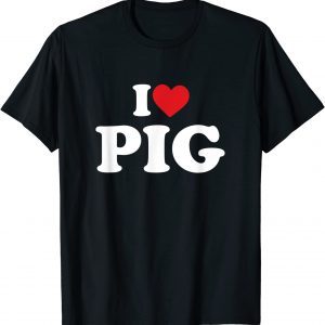 I Love Pig Red Heart Love Classic Shirt