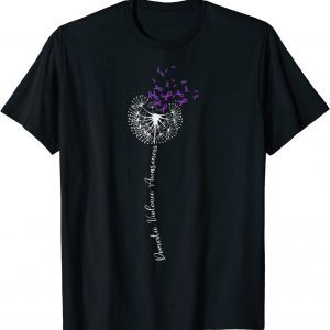 I Wear Purple For Domestic Violence Awareness Purple Ribbon 2022 Shirt