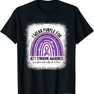 I Wear Purple For Rett Syndrome Awareness Purple Ribbon Classic Shirt