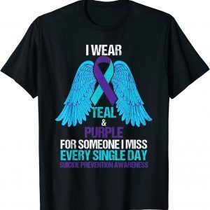 I Wear Teal And Purple For Someone Suicide Prevention Classic Shirt