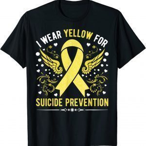 I Wear Yellow For Suicide Prevention Awareness Support 2023 Shirt