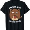 I'm Here For The Coffee Mood of Sleepy Cat Drinking Coffee 2023 Shirt
