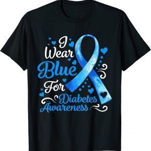 In November We Wear Blue Ribbon Diabetes Awareness Month 2022 Shirt
