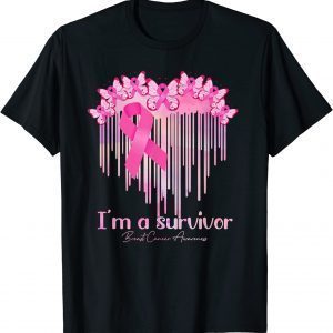 In October We Wear Pink Butterfly Heart Breast Cancer Month 2022 Shirt