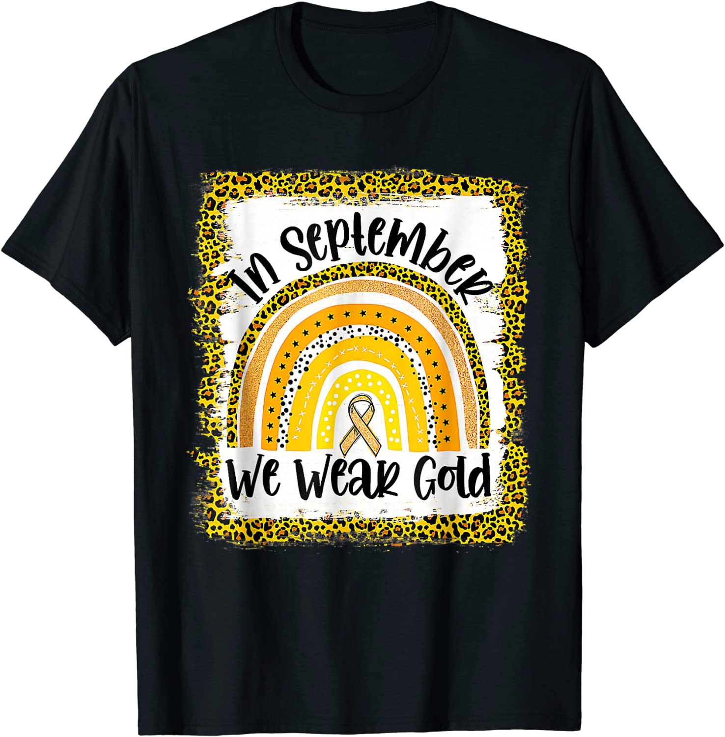 In September We Wear Gold Rainbow Childhood Cancer Awareness 2023 Shirt