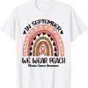 In September We Wear Peach Leopard Rainbow Uterine Cancer Classic Shirt