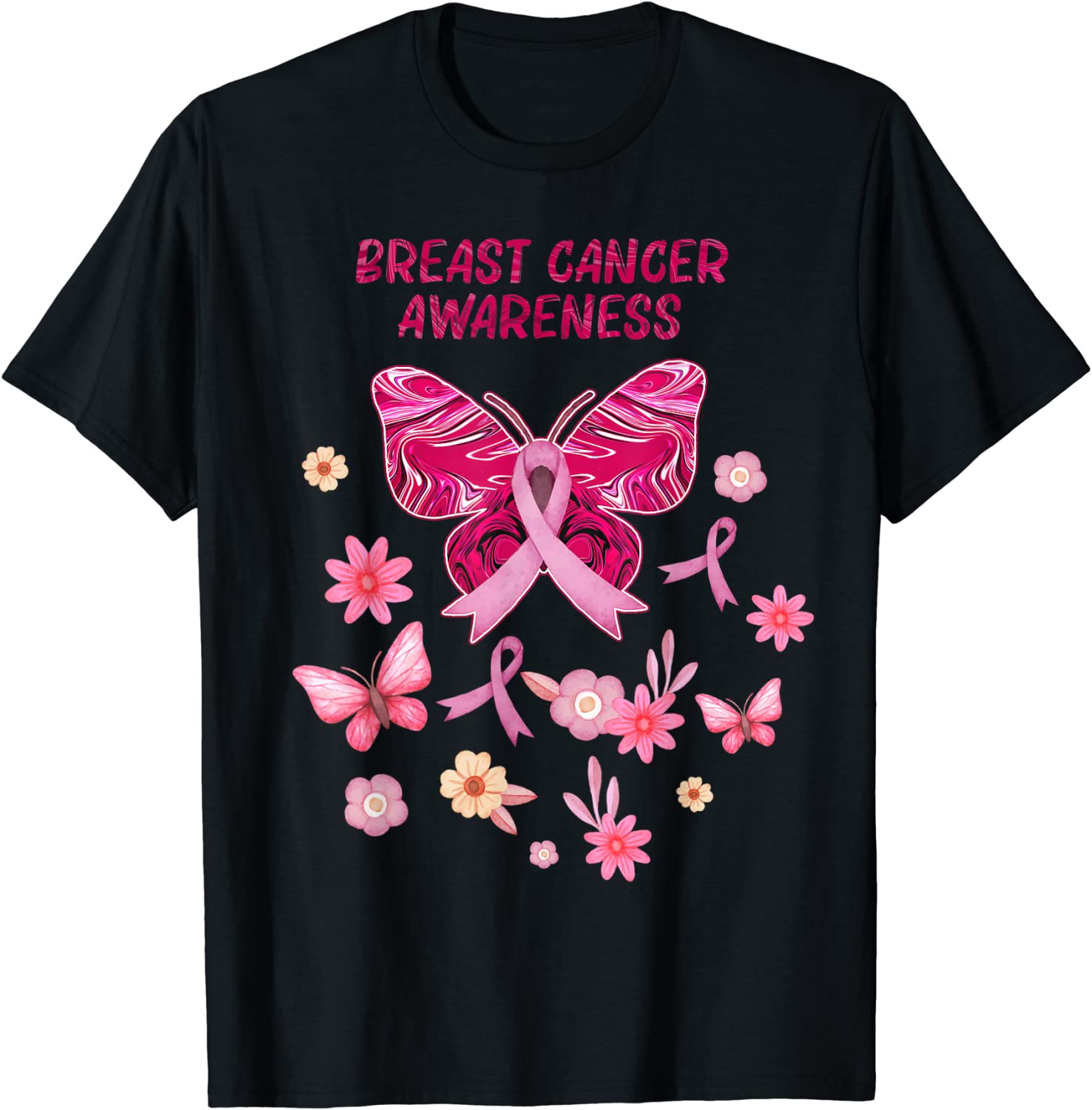 In october We Wear Pink Butterfly Breast Cancer Awar Classic Shirt