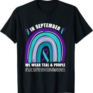 In september we wear teal and purple Suicide Prevention 2023 Shirt
