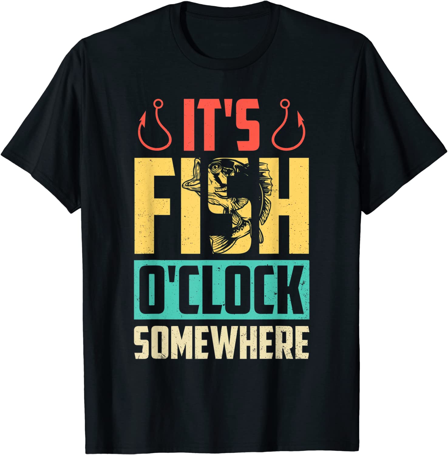 It’s Fish O’clock Somewhere Retro Vintage Fisherman Classic Shirt