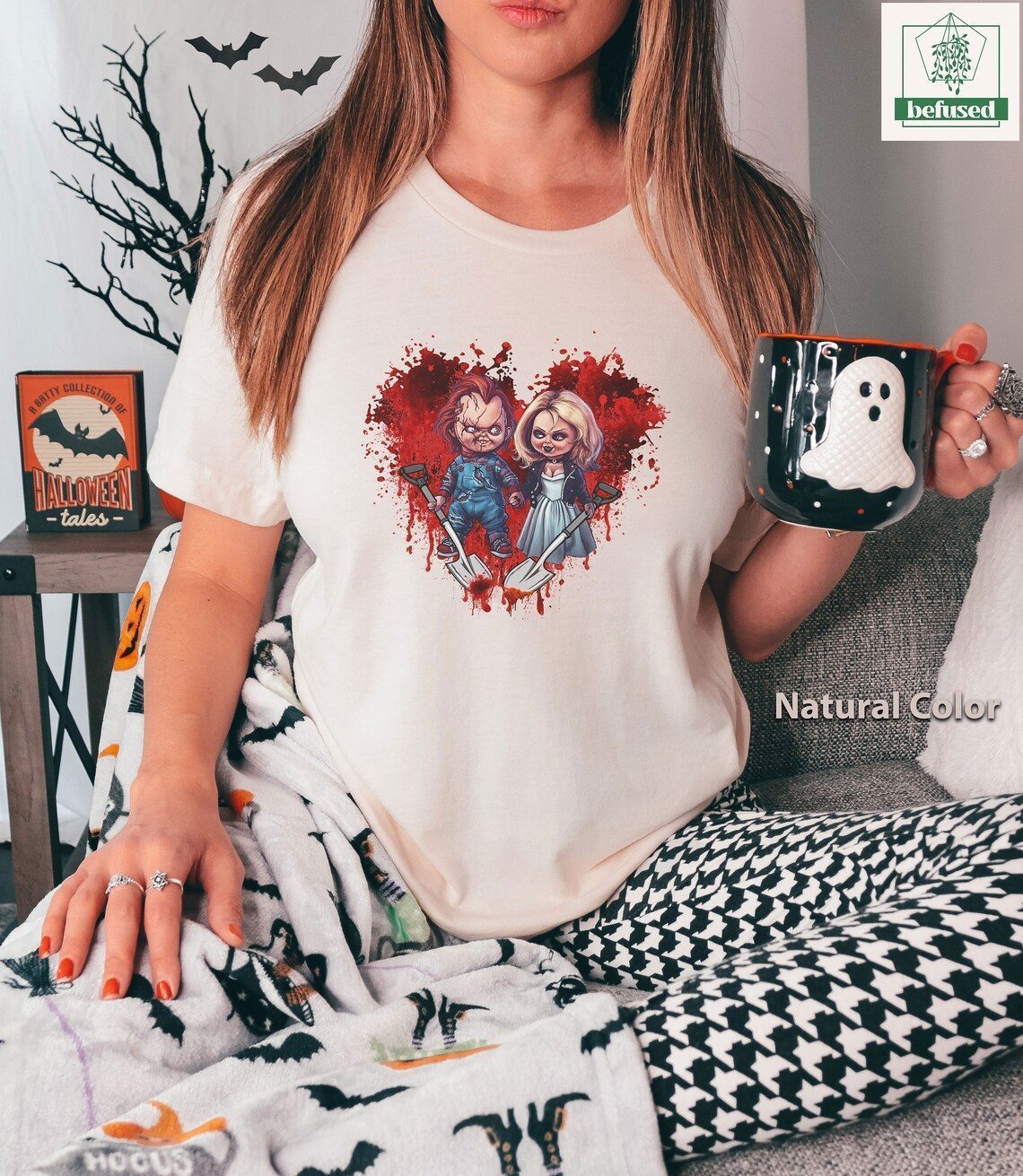 Jus Chucky Tiffany Love Child's Play Couple Halloween Classic Shirt