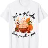 Just A Girl Who Loves Fall Pumpkin Spice Latte Cute Autumn 2023 Shirt