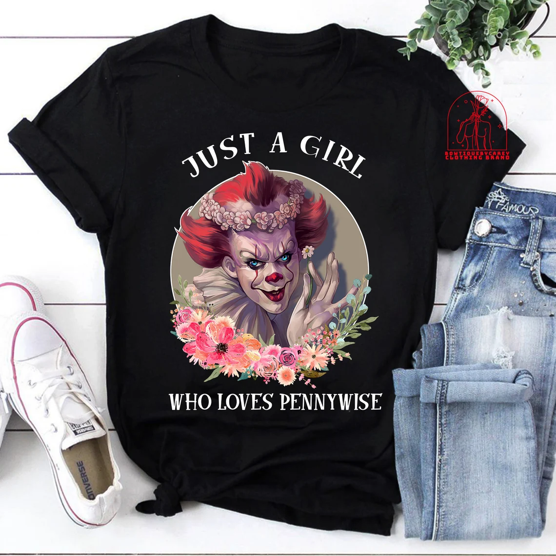 Just A Girl Who Loves Pennywise Horror Movie Halloween 2023 Shirt