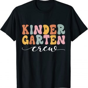 Kindergarten Crew Retro Groovy Vintage First Day Of School T-Shirt