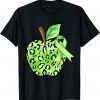 Leopard Apple Cerebral Palsy Awareness Green Ribbon Teacher 2022 Shirt