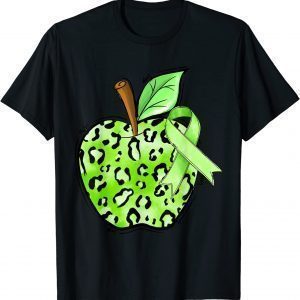 Leopard Apple Cerebral Palsy Awareness Green Ribbon Teacher 2022 Shirt