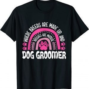 Leopard Rainbow Dog Groomer Pet Grooming Stylist Groomers T-Shirt