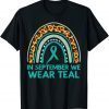 Leopard Rainbow September Wear Teal Ovarian Cancer Awareness 2023 shirt