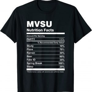 MVSU Nutrition Facts College University Classic Shirt