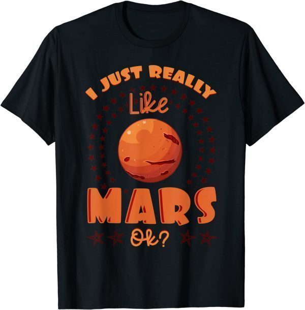 Mars Red Planet Ring Solar System Atmosphere Space T-Shirt