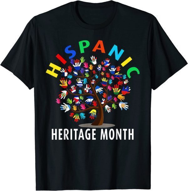 National Hispanic Heritage Month Hand Flag Tree Roots Latino 2023 Shirt