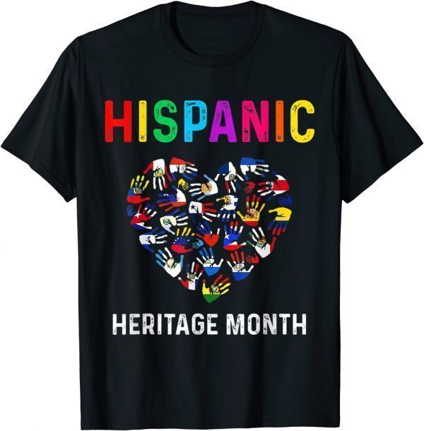 National Hispanic Heritage Month Hands All Countries Flags 2023 Shirt