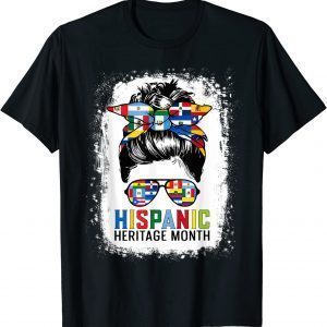 National Hispanic Heritage Month Messy Bun All Countries Classic Shirt