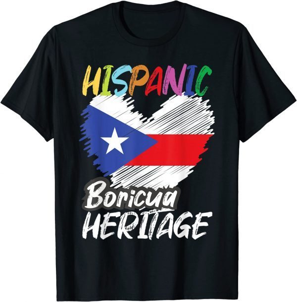 National Hispanic Heritage Month Puerto Rico Flag Bor 2022 Shirt