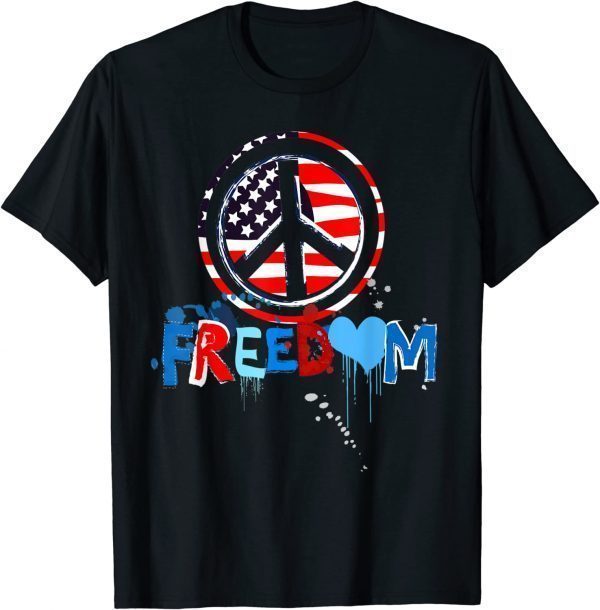 Patriotic Peace Sign USA Flag Freedom Vote 2022 Shirt