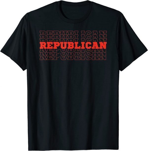 Patriotic Red Stacked Republican Repeat Maga Font Trump 2022 Shirt