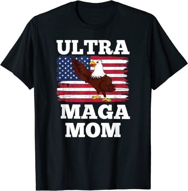 Patriotic Ultra Maga Mom U.S. Flag President Trump T-Shirt