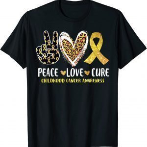 Peace Love Cure Childhood Cancer Awareness Leopart Heart 2023 Shirt