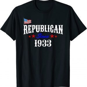 Proud Republican Since 1933 Born Patriotic USA Flag Birthday Limited Shirt