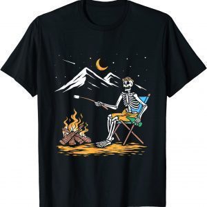 Skeleton Camping Lazy Halloween Costume Skul Camp Camper 2022 Shirt