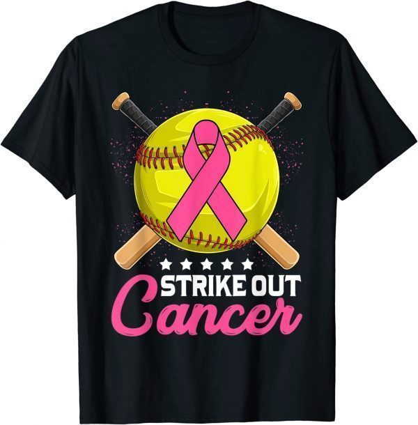 Strike Out Breast Cancer Awareness Day Pink Ribbon Softball 2023 Shirt