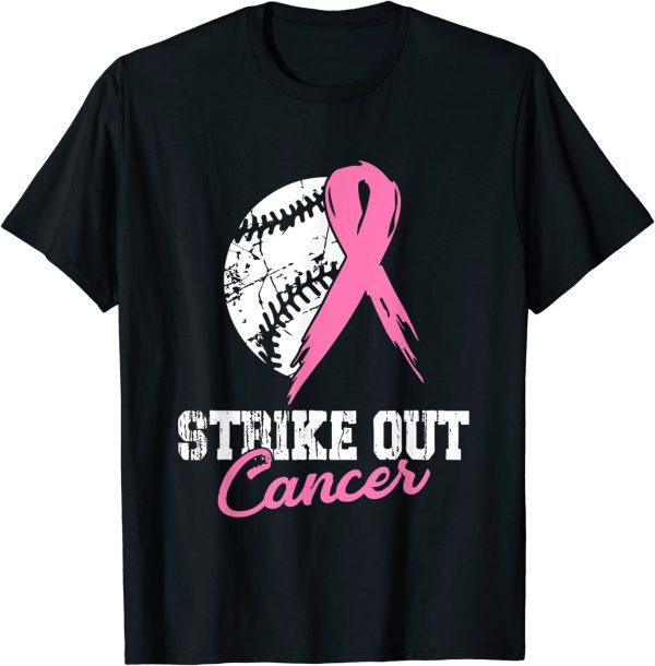 Strike Out Breast Cancer Awareness Pink Ribbon Softball 2022 Shirt