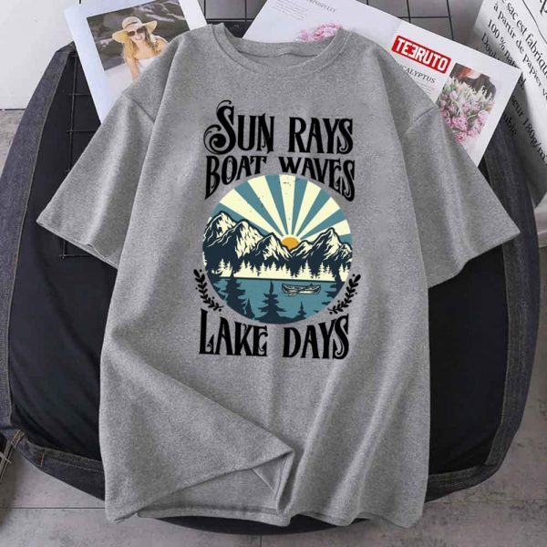 Sun Rays Boat Waves Lake Days Classic Shirt