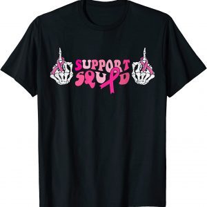 Support Squad Breast Cancer Awareness Skeleton Hand Pink 2023 Shirt