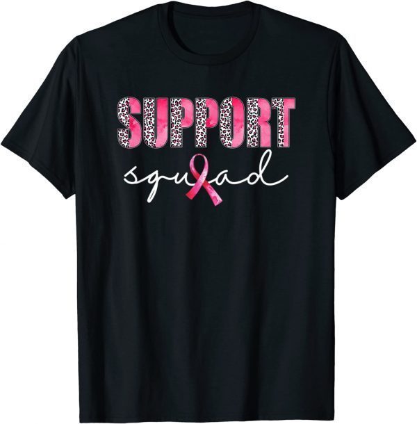 Support Squad Leopard Pink Warrior Breast Cancer Awareness Classic Shirt