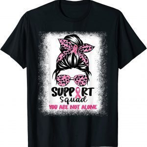 Support Squad Messy Bun Pink Warrior Breast Cancer Awareness 2023 Shirt