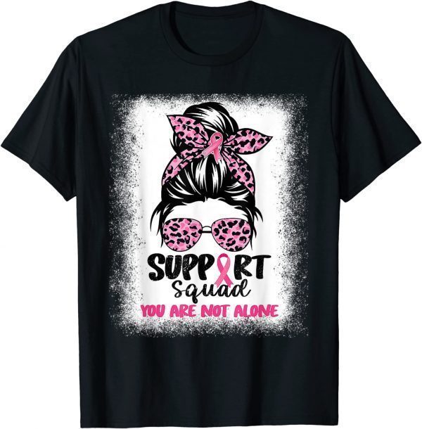 Support Squad Messy Bun Pink Warrior Breast Cancer Awareness 2023 Shirt