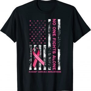 Support Squas Breast Cancer Awareness USA Flag Pink Ribbon Classic Shirt