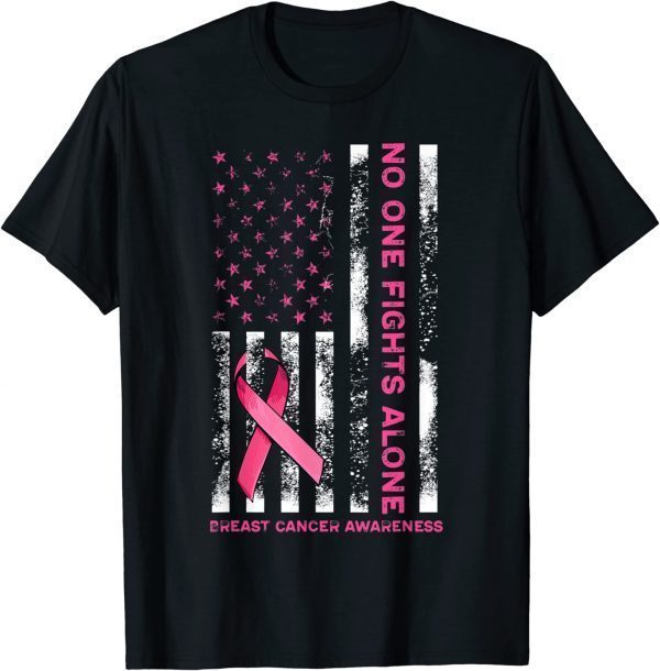 Support Squas Breast Cancer Awareness USA Flag Pink Ribbon Classic Shirt