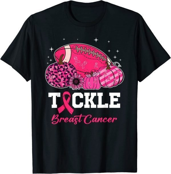 Tackle Breast Cancer Awareness Football Pink Ribbon Pumpkin 2022 Shirt