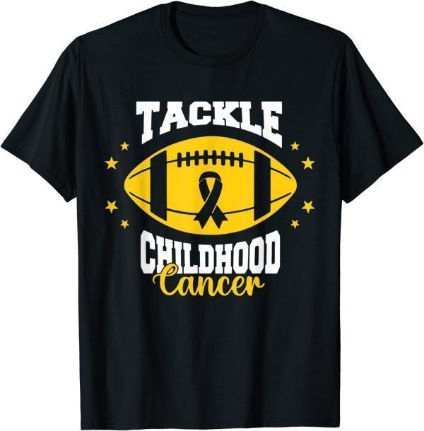 Tackle Childhood Cancer Awareness Football Gold Ribbon 2022 Shirt