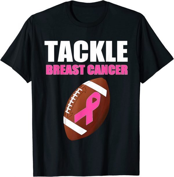 Tackle Pink Ribbon Breast Cancer Awareness Boys Support 2022 Shirt