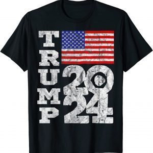 Trump 2024 Donald Trump President 47 Vintage USA Flag Classic Shirt