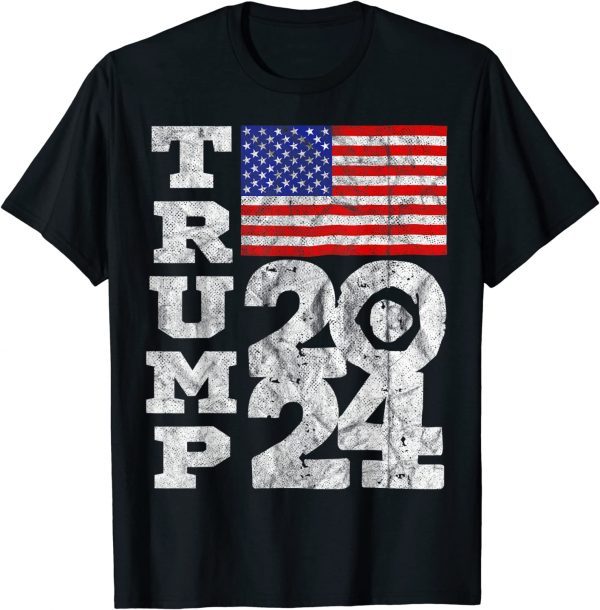 Trump 2024 Donald Trump President 47 Vintage USA Flag Classic Shirt